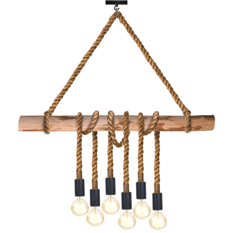Gezamenlijk behang Decimale Boomstam touwlamp voor buiten – Touwlampshop