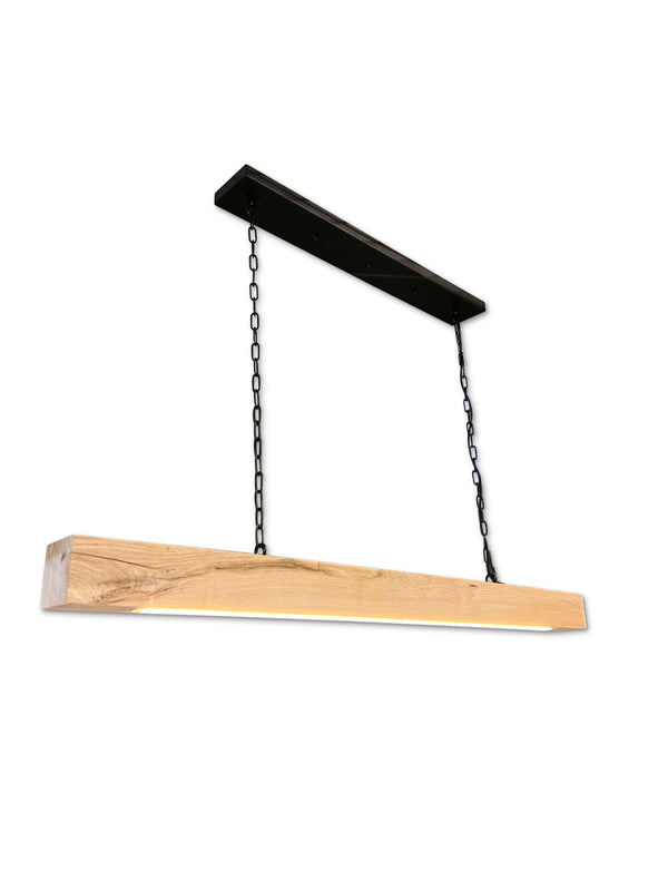 Eikenhouten hanglamp met ingebouwde ledstrip