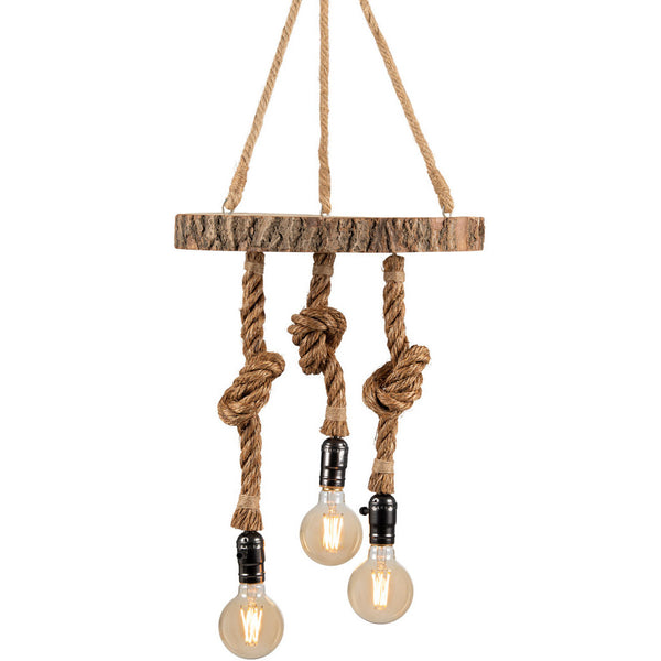 Boomstamschijf touwlamp