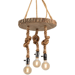 Boomstamschijf touwlamp