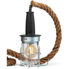 Industriële kooilamp met touw