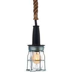 Industriële kooilamp met touw