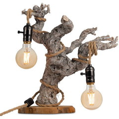 Lampe de table en bois de raisin