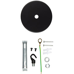 Plafondkap zwart met haak